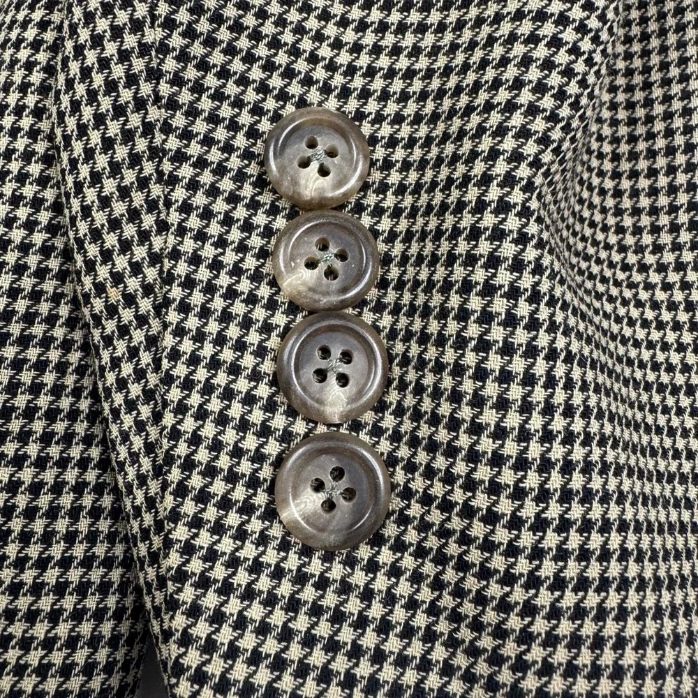 Vintage Polo Ralph Lauren Blazer Coat Mens 39R Brown Houndstooth Wool Mohair USA